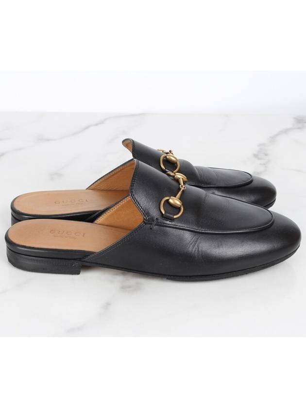 King s Horsebit Leather Slippers Black 36 5 235 - GUCCI - BALAAN 7