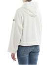 Women's Overfit Logo Hooded Top White - MONCLER - BALAAN.