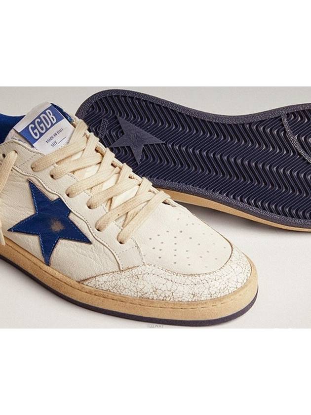 Men's Blue Tab Blue Star Low Top Sneakers White - GOLDEN GOOSE - BALAAN 4