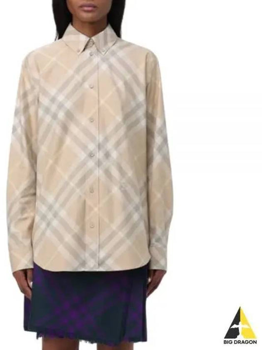 Vintage Check Cotton Long Sleeve Shirt Beige - BURBERRY - BALAAN 2