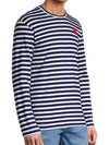 Red Heart Wappen Stripe Long Sleeve T-Shirt Blue P1 T0101 - COMME DES GARCONS - BALAAN 3