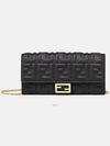 Baguette Continental Chain Leather Long Wallet Black - FENDI - BALAAN 2