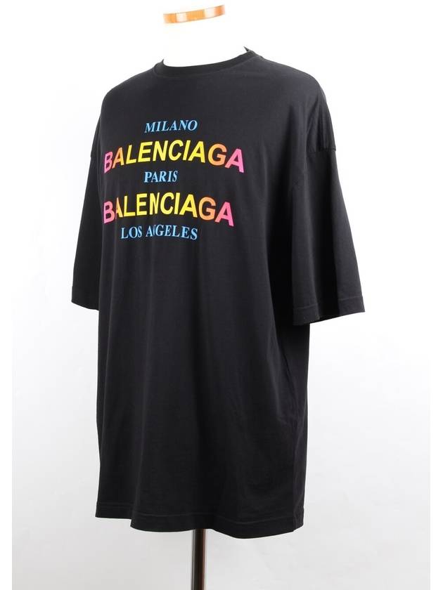 Rainbow logo short sleeve t shirt S - BALENCIAGA - BALAAN 3