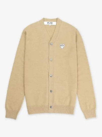 White Heart Wappen Wool Cardigan Beige - COMME DES GARCONS PLAY - BALAAN 2