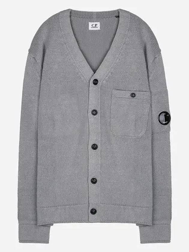 Lens Detail Cotton Cardigan Grey - CP COMPANY - BALAAN 2