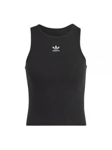 ribbed tank top black - ADIDAS - BALAAN 1