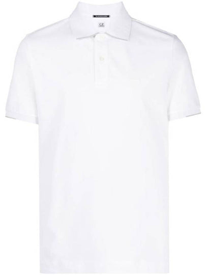 Men's Logo Patch Short Sleeve Polo Shirt White - CP COMPANY - BALAAN 2