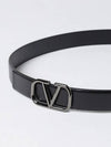 V Logo Leather Belt Black - VALENTINO - BALAAN 5