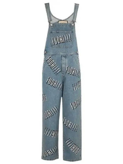 Cotton Dungaree Jeans Blue - GUCCI - BALAAN 2