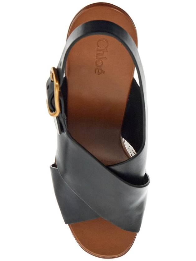 black cotton wedge shoes with golden buckle - CHLOE - BALAAN 2