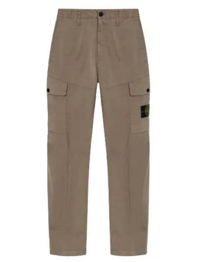 33908 Organic Cotton Satin Stretch Cargo Straight Pants Brown - STONE ISLAND - BALAAN 2