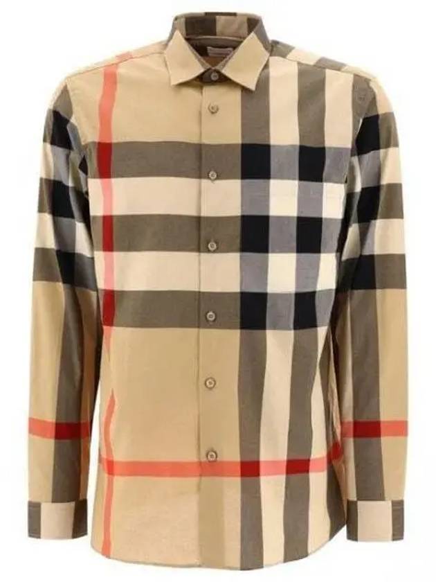 Check Cotton Long Sleeve Shirt Archive Beige - BURBERRY - BALAAN 2