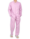 Poplin Pajamas Long Sleeve Shirt Purple Pink - TEKLA - BALAAN 6