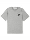 Men's Double Black Heart Waffen Short Sleeve T Shirt P1 T296 1 Grey - COMME DES GARCONS - BALAAN 2