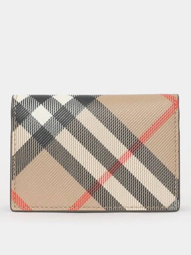 Check Folding Card Wallet Beige - BURBERRY - BALAAN 3