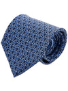 Gancini Print Silk Tie Blue Marine - SALVATORE FERRAGAMO - BALAAN 10