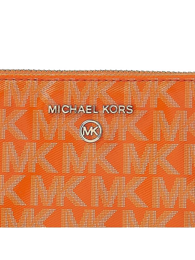 Jet Set Monogram Leather Clutch Bag Orange - MICHAEL KORS - BALAAN 7