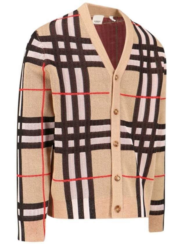 Check Technical Cotton Blend Cardigan Archive Beige - BURBERRY - BALAAN 3