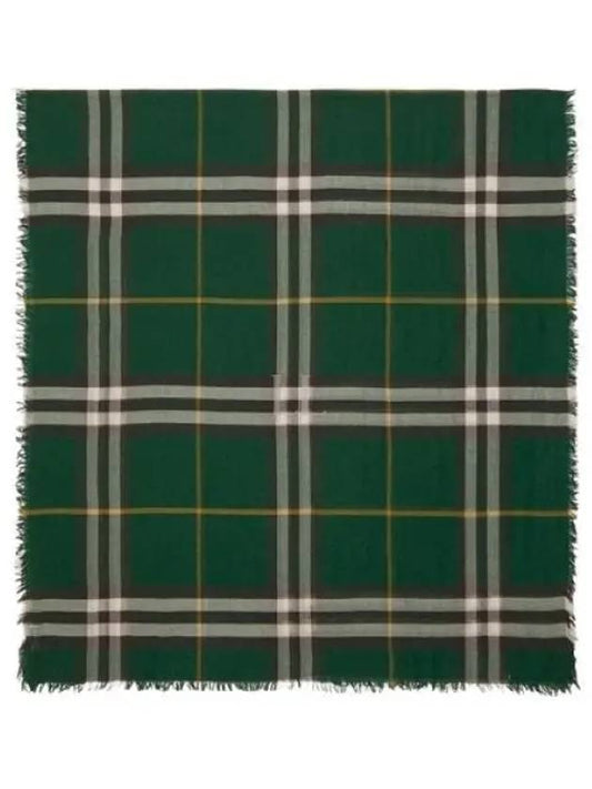 Check Print Wool Scarf Green - BURBERRY - BALAAN 2