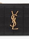 Cassandra Matelasse Leather Card Wallet Black - SAINT LAURENT - BALAAN 5