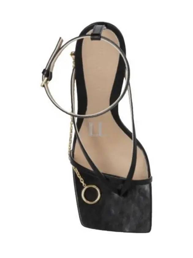 Metal Chain Stretch Sandal Heels Black - BOTTEGA VENETA - BALAAN 2