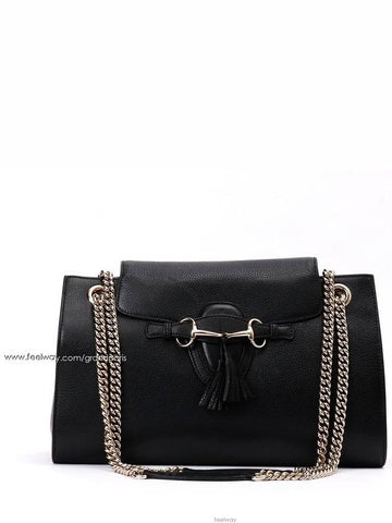 Black leather Emily shoulder 62929 - GUCCI - BALAAN 1