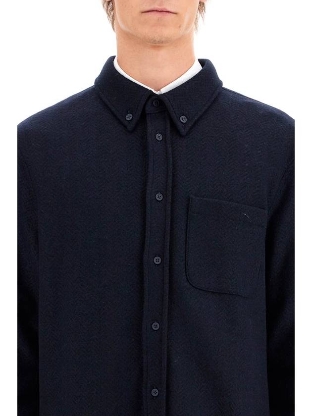 long sleeve shirt navy - THOM BROWNE - BALAAN 5