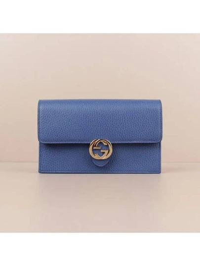 Interlocking GG Strap Chain Cross Bag Blue - GUCCI - BALAAN 2