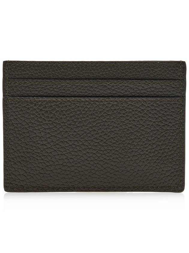 Casandre Small Grain Leather Card Wallet Dark Khaki - SAINT LAURENT - BALAAN 4