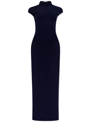 Alaïa Cashmere Dress, Women's, Navy Blue - ALAIA - BALAAN 1