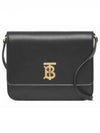 TB Logo Leather Flat Mini Cross Bag Black - BURBERRY - BALAAN 2