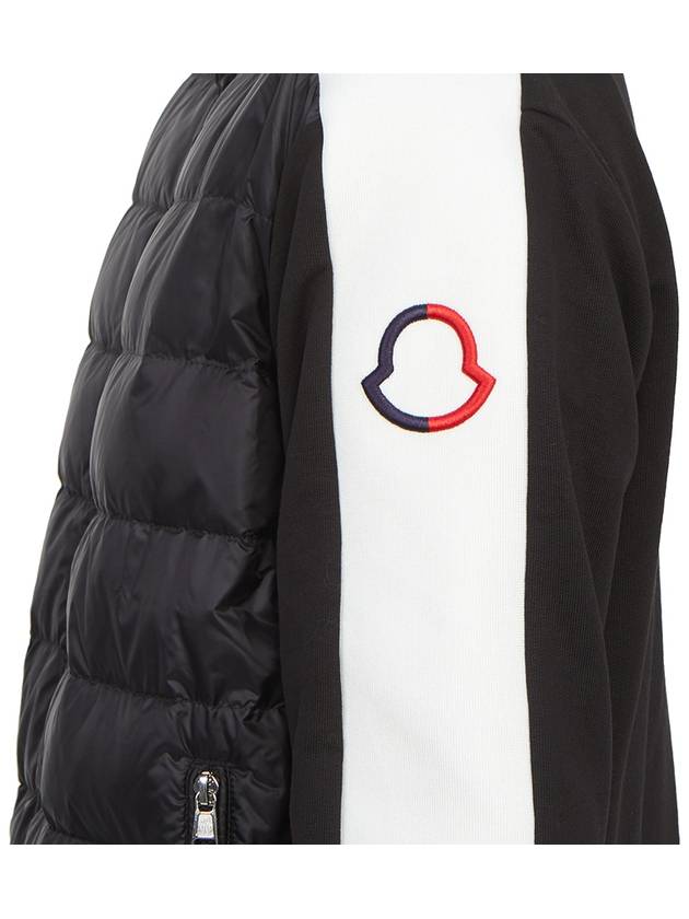 Logo Patch Nylon Padded Cardigan Black - MONCLER - BALAAN 11