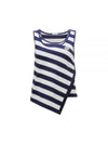 Striped Asymmetric Sleeveless White Black - MONCLER - BALAAN 2