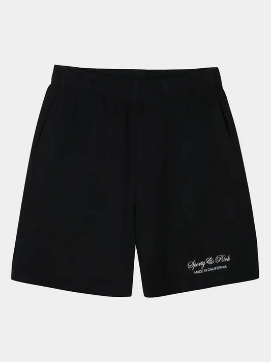 Lettering Logo Printing Shorts Black - SPORTY & RICH - BALAAN 2