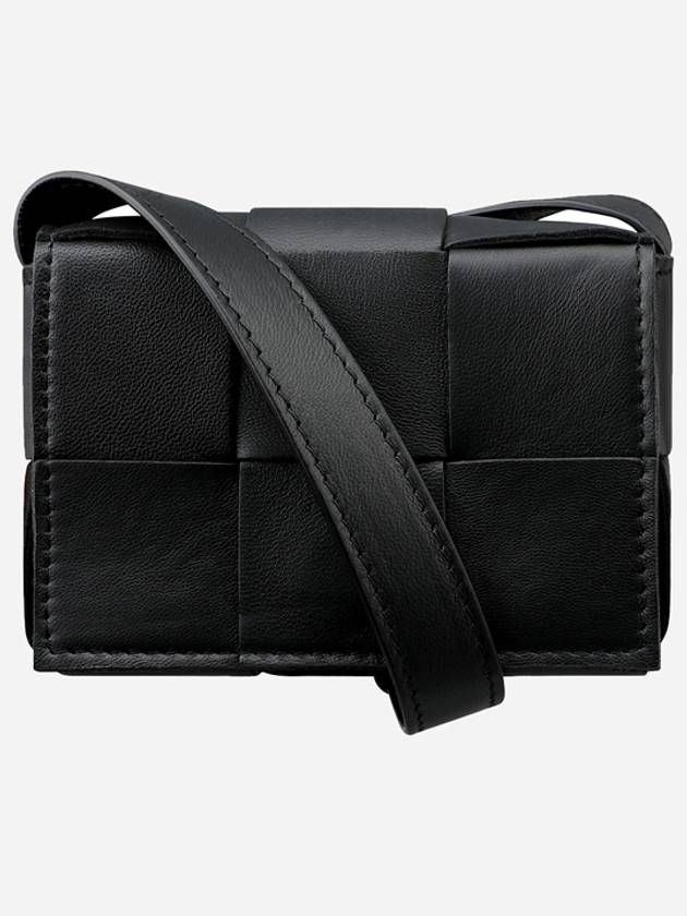 Intrecciato Cassette Small Cross Bag Black - BOTTEGA VENETA - BALAAN.