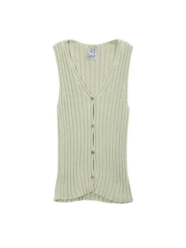 Women's LOULOU Knit Vest Light Green KNLV CO SP24 - BASERANGE - BALAAN 1