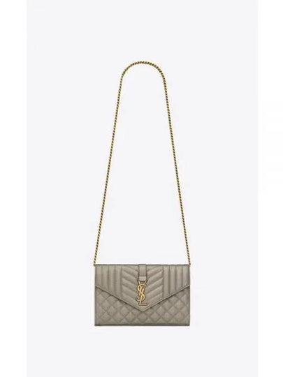 Chain Quilting Metallic Leather Long Wallet Gold - SAINT LAURENT - BALAAN 2