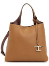 Logo Mini Leather Tote Bag Brown - TOD'S - BALAAN 2