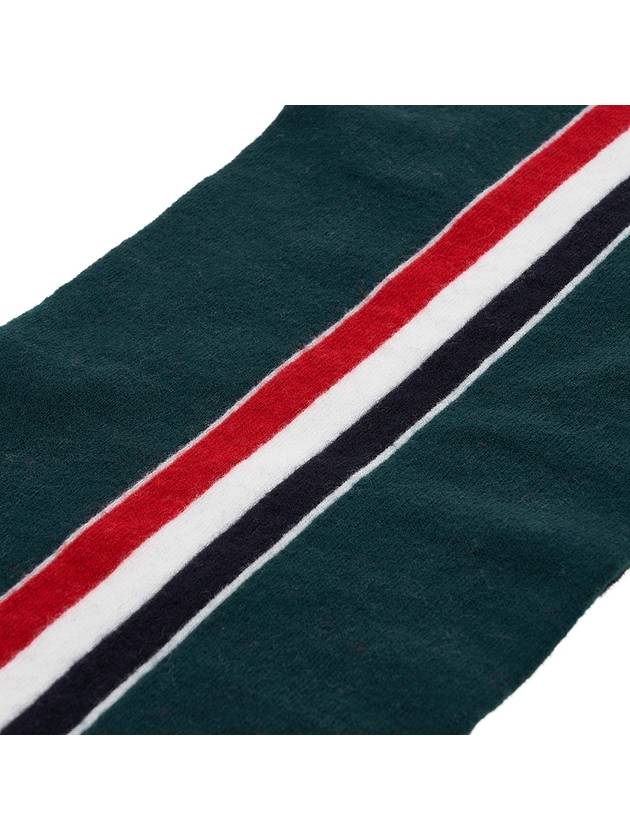 Tri-color Detail Virgin Wool Knit Scarf - THOM BROWNE - BALAAN 7