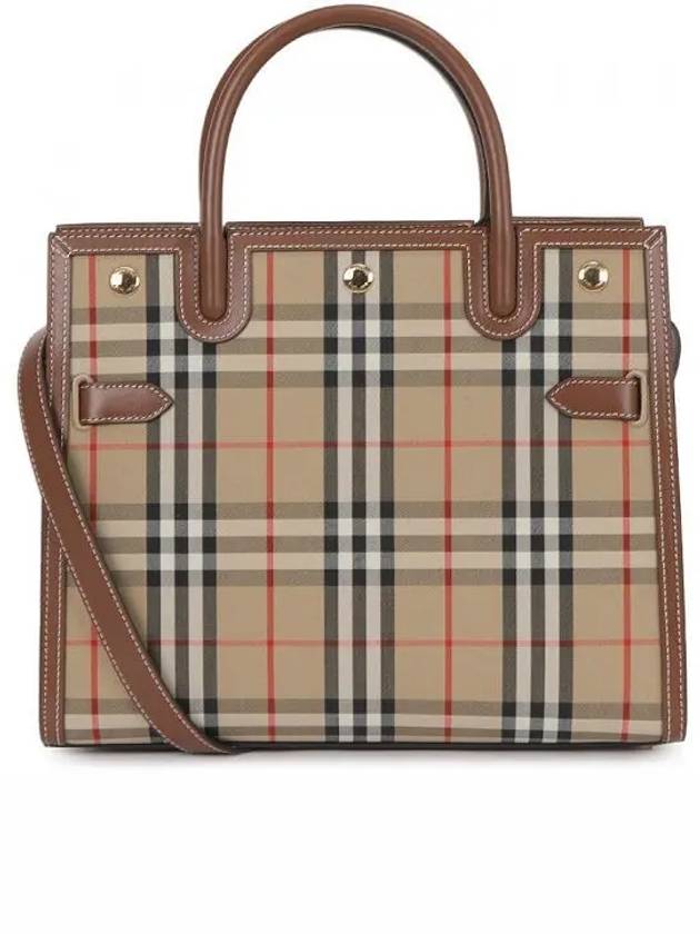 Small Vintage Check Title Tote Bag Beige - BURBERRY - BALAAN 2