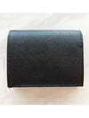 Small Saffiano Metal Logo Bicycle Wallet Black - PRADA - BALAAN 3