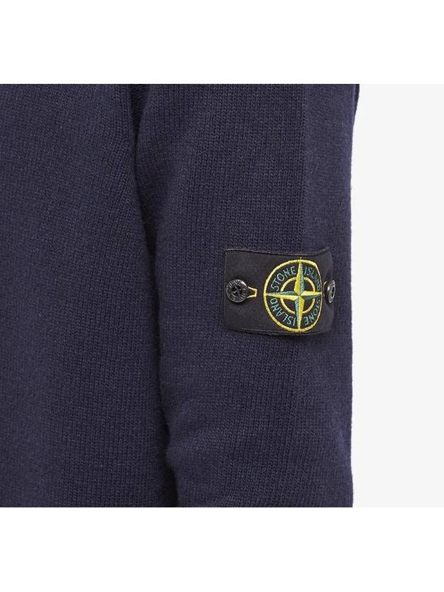 Wappen Patch Crew Neck Wool Knit Top Navy - STONE ISLAND - BALAAN 5