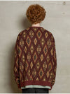 argyle mohair cardigan wine - UNALLOYED - BALAAN 4