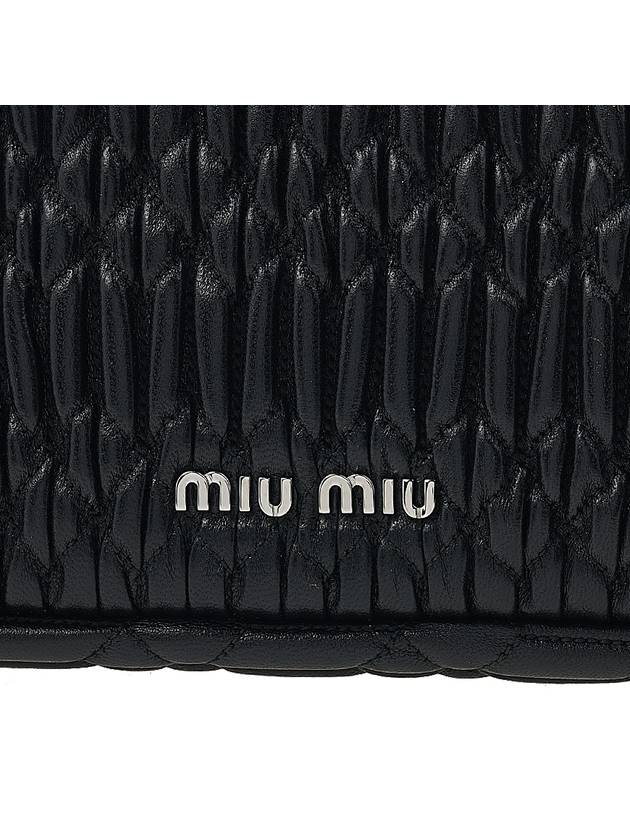 Crystal Leather Shoulder Bag Black - MIU MIU - BALAAN 10