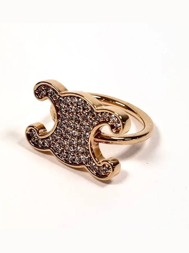 Women's Crystal Triomphe Rhinestone Ring Gold - CELINE - BALAAN 5