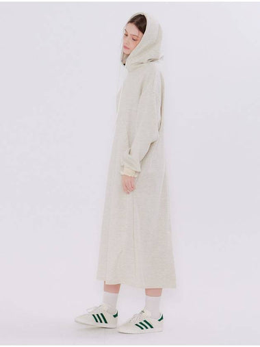 Shirring Hooded Long Dress Oatmeal - METAPHER - BALAAN 1