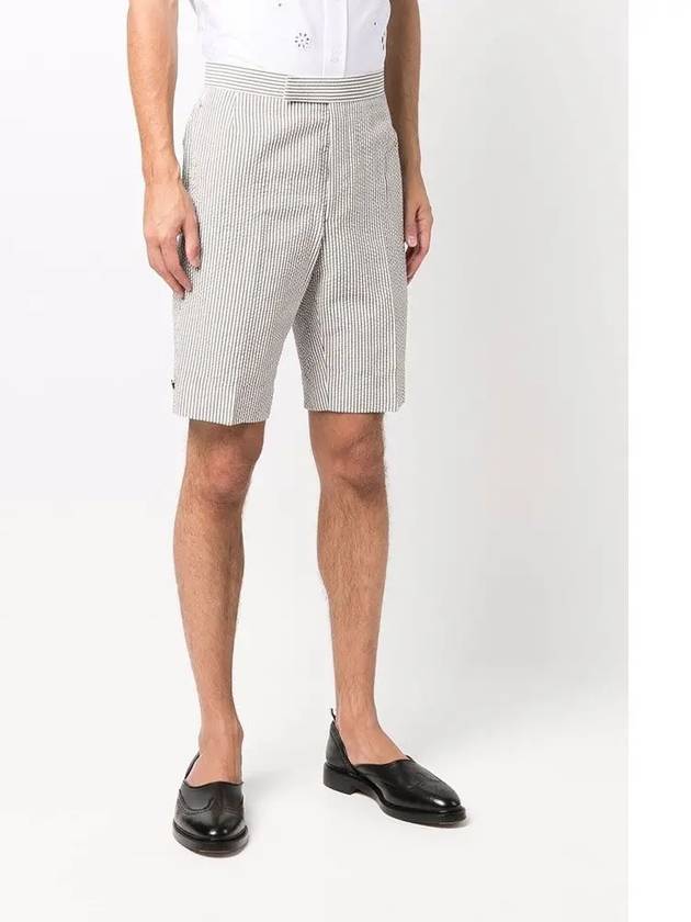 Classic Striped Backstrap Wool Bermuda Shorts Grey - THOM BROWNE - BALAAN 5