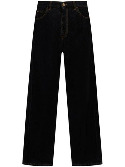 Flocked Denim Straight Jeans Black - MARNI - BALAAN 2