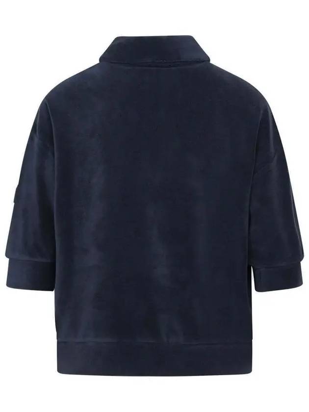 Terry half zip collar t shirt navy 8A000 06 596LS 778 - MONCLER - BALAAN 3