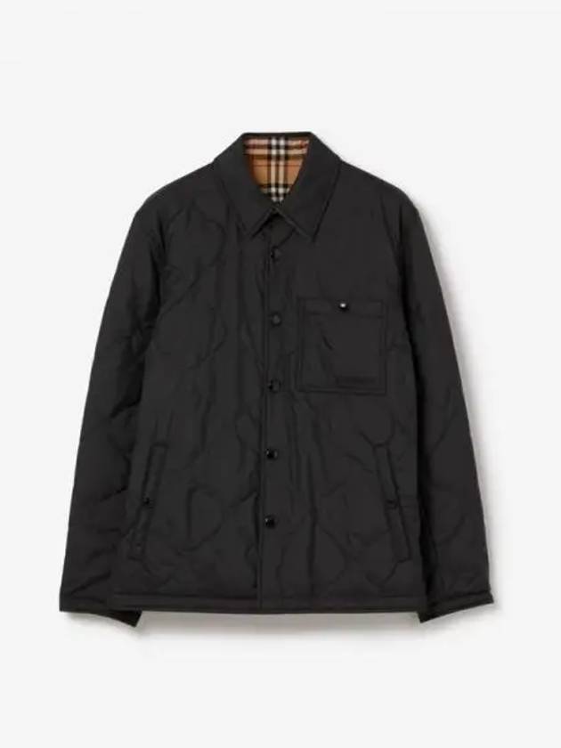 Reversible Vintage Check Thermoregulated Overshirt Jacket Black - BURBERRY - BALAAN 2